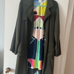 Elegant Dark Green Women's Trench Coat